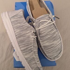 Hey Dude Gray and White Women's Flats